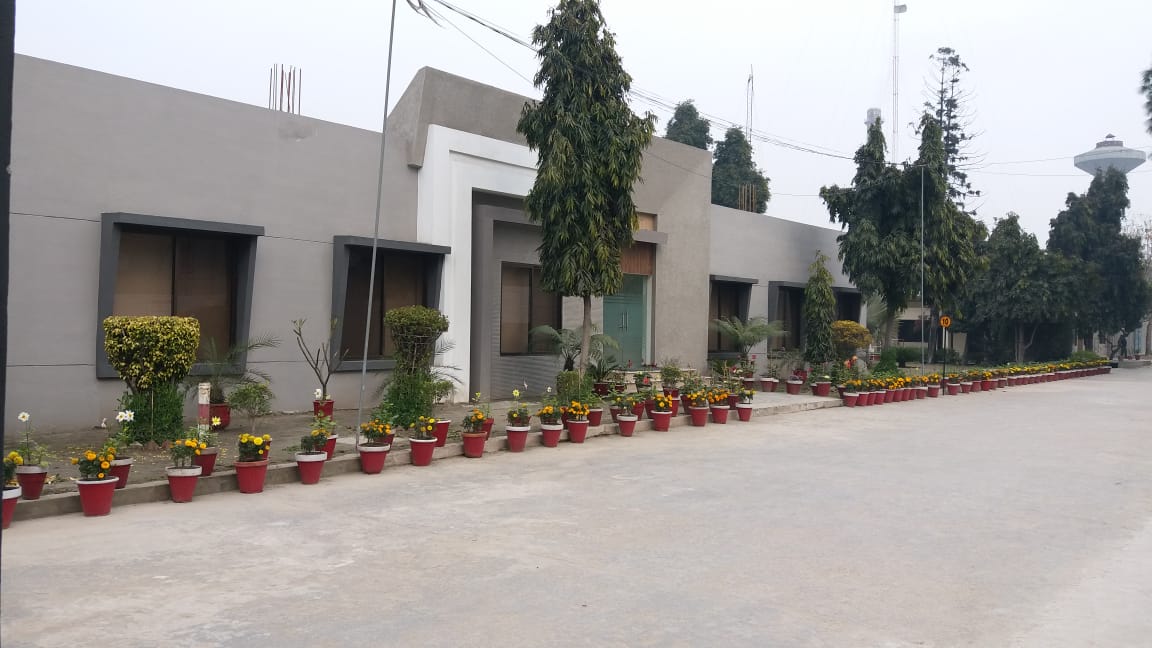 Shahzad Textile office block exterior with landscaped entrance
