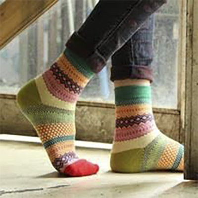 Colorful patterned ankle socks